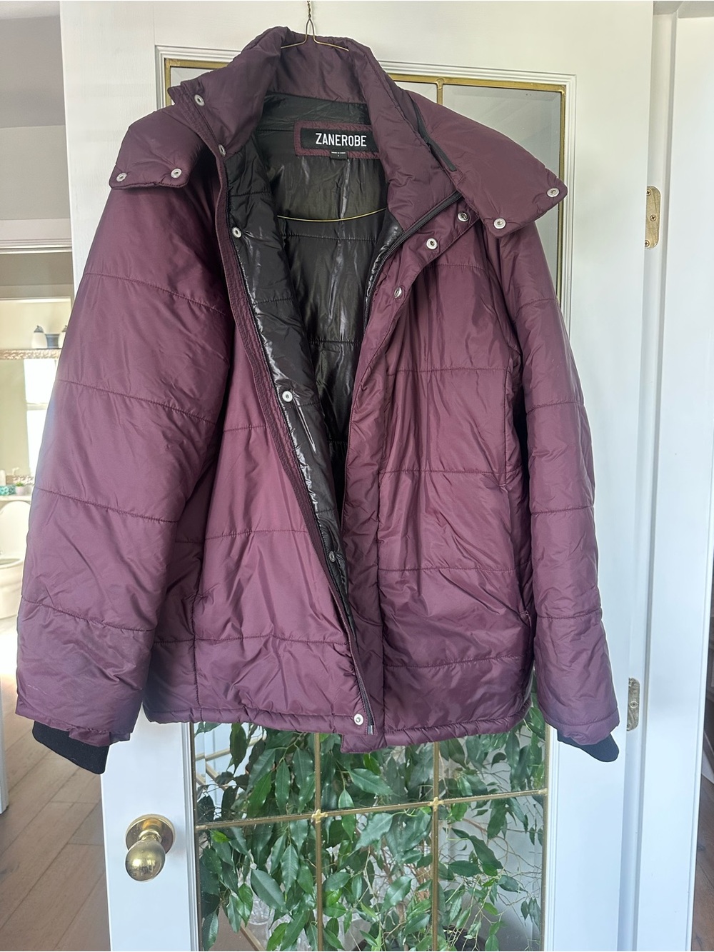 Zanerobe Men's Puffer Jacket in Deep Plum